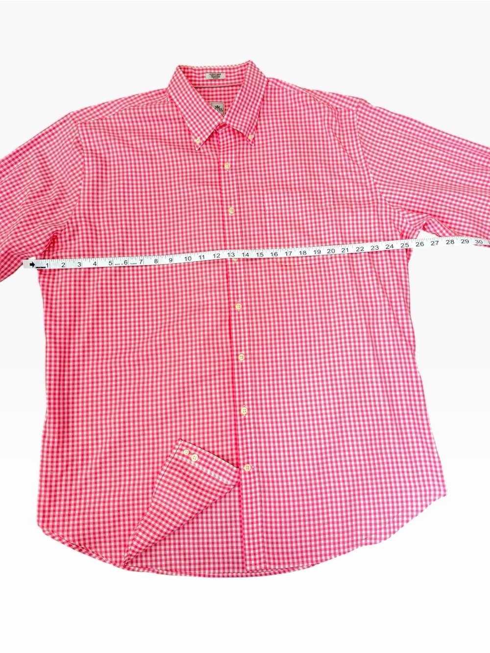 Peter Millar Pink White Gingham Nanoluxe Button Down Shirt XL - Picture 8 of 10